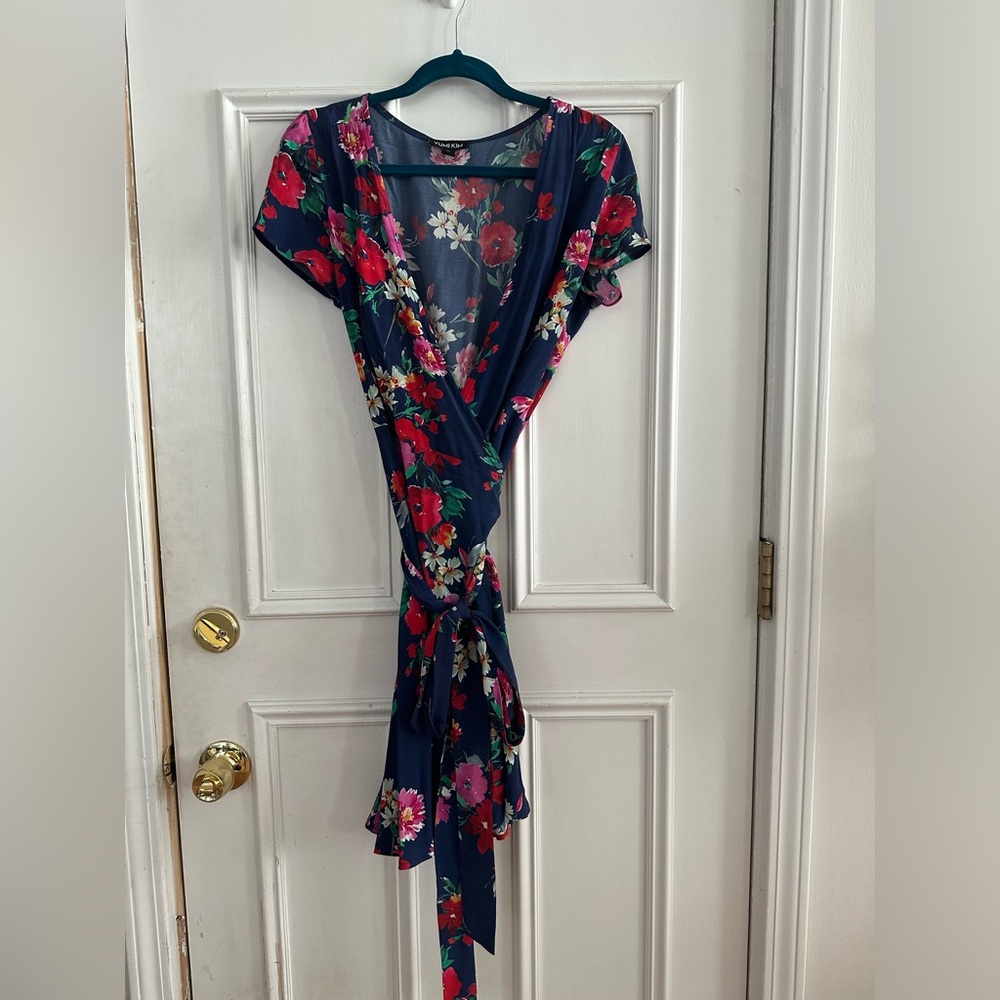 Yumi Kim Navy Blue Wrap Dress M
